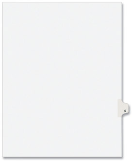 Avery® Preprinted Style Legal Dividers Exhibit Side Tab Index 26-Tab, S, 11 x 8.5, White, 25/Pack, (1419)