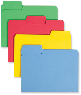 Smead™ SuperTab® Colored File Folders 1/3-Cut Tabs: Assorted, Letter Size, 0.75" Expansion, 11-pt Stock, Color Assortment 1, 100/Box