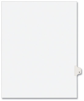 Avery® Preprinted Style Legal Dividers Exhibit Side Tab Index 26-Tab, T, 11 x 8.5, White, 25/Pack, (1420)