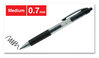 A Picture of product UNV-39910 Universal™ Comfort Grip® Clear Barrel Retractable Gel Ink Roller Ball Pen Medium 0.7 mm, Black Clear/Black 36/Pack