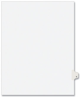 Avery® Preprinted Style Legal Dividers Exhibit Side Tab Index 26-Tab, V, 11 x 8.5, White, 25/Pack, (1422)