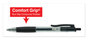 A Picture of product UNV-39912 Universal™ Comfort Grip® Clear Barrel Retractable Gel Ink Roller Ball Pen Medium 0.7 mm, Black Clear/Black Dozen
