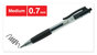 A Picture of product UNV-39912 Universal™ Comfort Grip® Clear Barrel Retractable Gel Ink Roller Ball Pen Medium 0.7 mm, Black Clear/Black Dozen