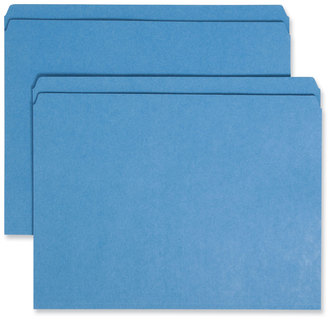 Smead™ Reinforced Top Tab Colored File Folders Straight Tabs, Letter Size, 0.75" Expansion, Blue, 100/Box