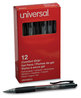 A Picture of product UNV-39912 Universal™ Comfort Grip® Clear Barrel Retractable Gel Ink Roller Ball Pen Medium 0.7 mm, Black Clear/Black Dozen
