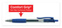A Picture of product UNV-39913 Universal™ Comfort Grip® Clear Barrel Retractable Gel Ink Roller Ball Pen Medium 0.7 mm, Blue Clear/Blue Dozen