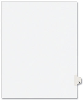 Avery® Preprinted Style Legal Dividers Exhibit Side Tab Index 26-Tab, W, 11 x 8.5, White, 25/Pack, (1423)