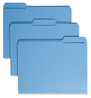 A Picture of product SMD-12034 Smead™ Reinforced Top Tab Colored File Folders 1/3-Cut Tabs: Assorted, Letter Size, 0.75" Expansion, Blue, 100/Box