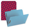A Picture of product SMD-12040 Smead™ Top Tab Colored Fastener Folders 0.75" Expansion, 2 Fasteners, Letter Size, Blue Exterior, 50/Box