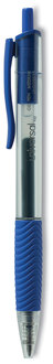 Universal™ Comfort Grip® Clear Barrel Retractable Gel Ink Roller Ball Pen Medium 0.7 mm, Blue Clear/Blue Dozen