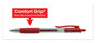 A Picture of product UNV-39914 Universal™ Comfort Grip® Clear Barrel Retractable Gel Ink Roller Ball Pen Medium 0.7 mm, Red Clear/Red Dozen