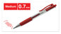 A Picture of product UNV-39914 Universal™ Comfort Grip® Clear Barrel Retractable Gel Ink Roller Ball Pen Medium 0.7 mm, Red Clear/Red Dozen