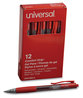 A Picture of product UNV-39914 Universal™ Comfort Grip® Clear Barrel Retractable Gel Ink Roller Ball Pen Medium 0.7 mm, Red Clear/Red Dozen