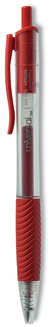 Universal™ Comfort Grip® Clear Barrel Retractable Gel Ink Roller Ball Pen Medium 0.7 mm, Red Clear/Red Dozen