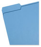 A Picture of product SMD-12043 Smead™ Colored File Folders 1/3-Cut Tabs: Assorted, Letter Size, 0.75" Expansion, Blue, 100/Box