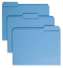 A Picture of product SMD-12043 Smead™ Colored File Folders 1/3-Cut Tabs: Assorted, Letter Size, 0.75" Expansion, Blue, 100/Box