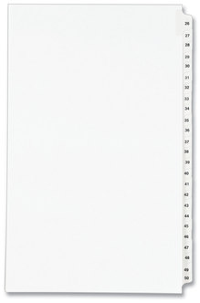 Avery® Preprinted Style Legal Dividers Exhibit Side Tab Index 25-Tab, 26 to 50, 14 x 8.5, White, 1 Set, (1431)