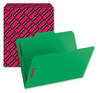 A Picture of product SMD-12140 Smead™ Top Tab Colored Fastener Folders 0.75" Expansion, 2 Fasteners, Letter Size, Green Exterior, 50/Box