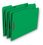 A Picture of product SMD-12142 Smead™ WaterShed® CutLess® Reinforced Top Tab Fastener Folders 0.75" Expansion, 2 Fasteners, Letter Size, Green Exterior, 50/Box