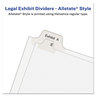 A Picture of product AVE-01701 Avery® Preprinted Legal Exhibit Index Tab Dividers with Black and White Tabs Side Allstate Style, 25-Tab, 1 to 25, 11 x 8.5, Set, (1701)