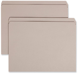 Smead™ Reinforced Top Tab Colored File Folders Straight Tabs, Letter Size, 0.75" Expansion, Gray, 100/Box