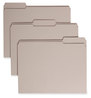 A Picture of product SMD-12334 Smead™ Reinforced Top Tab Colored File Folders 1/3-Cut Tabs: Assorted, Letter Size, 0.75" Expansion, Gray, 100/Box