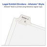 A Picture of product AVE-01703 Avery® Preprinted Legal Exhibit Index Tab Dividers with Black and White Tabs Side Allstate Style, 25-Tab, 51 to 75, 11 x 8.5, 1 Set, (1703)