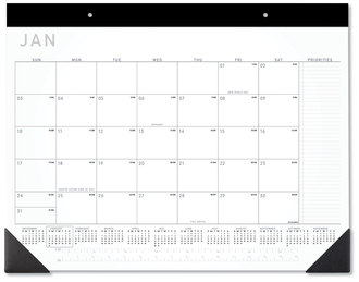 AT-A-GLANCE® Contemporary Monthly Desk Pad 22 x 17, White Sheets, Black Binding/Corners,12-Month (Jan to Dec): 2024