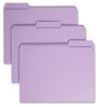 A Picture of product SMD-12434 Smead™ Reinforced Top Tab Colored File Folders 1/3-Cut Tabs: Assorted, Letter Size, 0.75" Expansion, Lavender, 100/Box