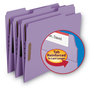 A Picture of product SMD-12440 Smead™ Top Tab Colored Fastener Folders 0.75" Expansion, 2 Fasteners, Letter Size, Lavender Exterior, 50/Box