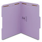 A Picture of product SMD-12440 Smead™ Top Tab Colored Fastener Folders 0.75" Expansion, 2 Fasteners, Letter Size, Lavender Exterior, 50/Box