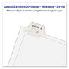 A Picture of product AVE-01706 Avery® Preprinted Allstate® Style Legal Dividers Exhibit Side Tab Index 25-Tab, 126 to 150, 11 x 8.5, White, 1 Set, (1706)