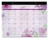 A Picture of product AAG-SK38704 AT-A-GLANCE® Beautiful Day Desk Pad Calendar Floral Artwork, 21.75 x 17, Assorted Color Sheets, Black Binding, 12-Month (Jan-Dec): 2024