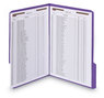 A Picture of product SMD-12442 Smead™ WaterShed® CutLess® Reinforced Top Tab Fastener Folders 0.75" Expansion, 2 Fasteners, Letter Size, Purple Exterior, 50/Box