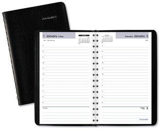 AT-A-GLANCE® DayMinder® Daily Appointment Book 8 x 5, Black Cover, 12-Month (Jan to Dec): 2024