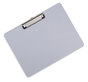 A Picture of product UNV-40302 Universal® Plastic Brushed Aluminum Clipboard Landscape Orientation, 0.5" Clip Capacity, Holds 11 x 8.5 Sheets, Silver