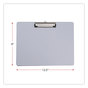 A Picture of product UNV-40302 Universal® Plastic Brushed Aluminum Clipboard Landscape Orientation, 0.5" Clip Capacity, Holds 11 x 8.5 Sheets, Silver