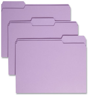 Smead™ Colored File Folders 1/3-Cut Tabs: Assorted, Letter Size, 0.75" Expansion, Lavender, 100/Box