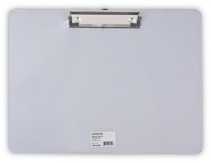 Universal® Plastic Brushed Aluminum Clipboard Landscape Orientation, 0.5" Clip Capacity, Holds 11 x 8.5 Sheets, Silver