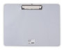 A Picture of product UNV-40302 Universal® Plastic Brushed Aluminum Clipboard Landscape Orientation, 0.5" Clip Capacity, Holds 11 x 8.5 Sheets, Silver