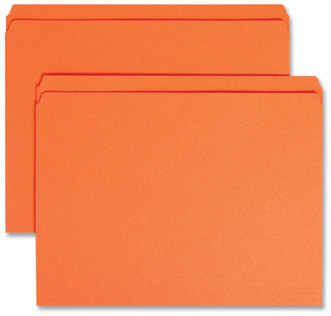 Smead™ Reinforced Top Tab Colored File Folders Straight Tabs, Letter Size, 0.75" Expansion, Orange, 100/Box