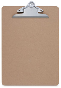 Universal® Hardboard Clipboard 1.25" Clip Capacity, Holds 8.5 x 11 Sheets, Brown