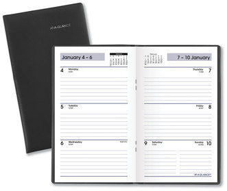 AT-A-GLANCE® DayMinder® Weekly Pocket Planner 6 x 3.5, Black Cover, 12-Month (Jan to Dec): 2024
