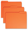 A Picture of product SMD-12534 Smead™ Reinforced Top Tab Colored File Folders 1/3-Cut Tabs: Assorted, Letter Size, 0.75" Expansion, Orange, 100/Box