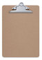 A Picture of product UNV-40304VP Universal® Hardboard Clipboard 1.25" Clip Capacity, Holds 8.5 x 11 Sheets, Brown, 3/Pack