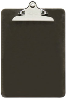Universal® Plastic Clipboard with High Capacity Clip 1.25" Holds 8.5 x 11 Sheets, Translucent Black
