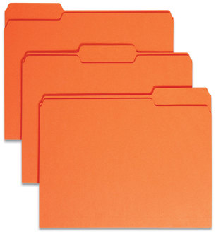 Smead™ Colored File Folders 1/3-Cut Tabs: Assorted, Letter Size, 0.75" Expansion, Orange, 100/Box