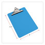 A Picture of product UNV-40307 Universal® Plastic Clipboard with High Capacity Clip 1.25" Holds 8.5 x 11 Sheets, Translucent Blue