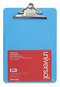 A Picture of product UNV-40307 Universal® Plastic Clipboard with High Capacity Clip 1.25" Holds 8.5 x 11 Sheets, Translucent Blue