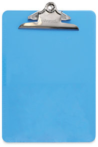 Universal® Plastic Clipboard with High Capacity Clip 1.25" Holds 8.5 x 11 Sheets, Translucent Blue